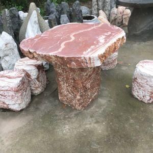 Polished Natural Surface Garden Outdoor Red Onyx Bench