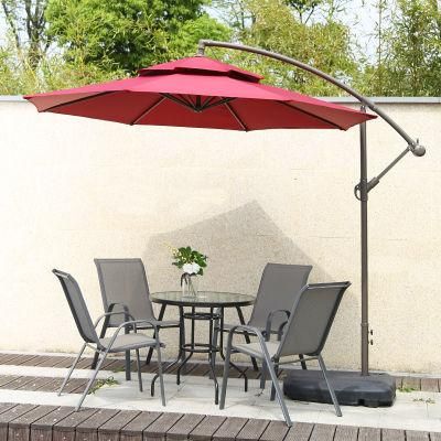 Outdoor Roman Aluminum Parasol Rotating Umbrella Outdoor Sunshade