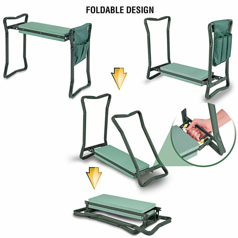 Garden Kneeler and Seat Protects Your Knees, Clothes From Dirt & Grass Stains Foldable Stool for Ease of Storage EVA Foam Pad Sturdy and Lightweight Bench
