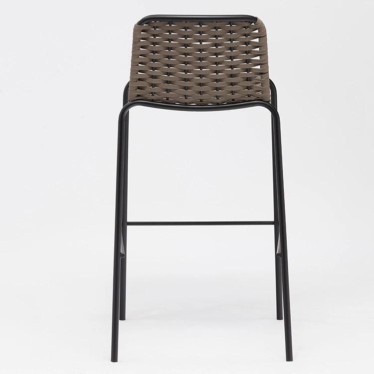 2021 Spring Steel Garden Patio PVC Rope Outdoor Chairs and Bar Stools