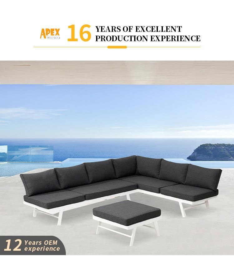 Modern Design Aluminum Frame Outdoor Garden Sectional Sofa Set