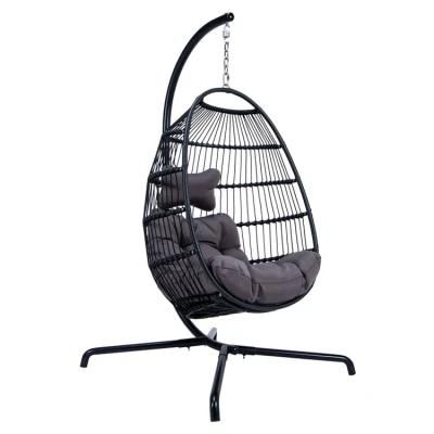 Customized Metal OEM Foshan Rattan Egg Outdoor Swing Chair Hc-001