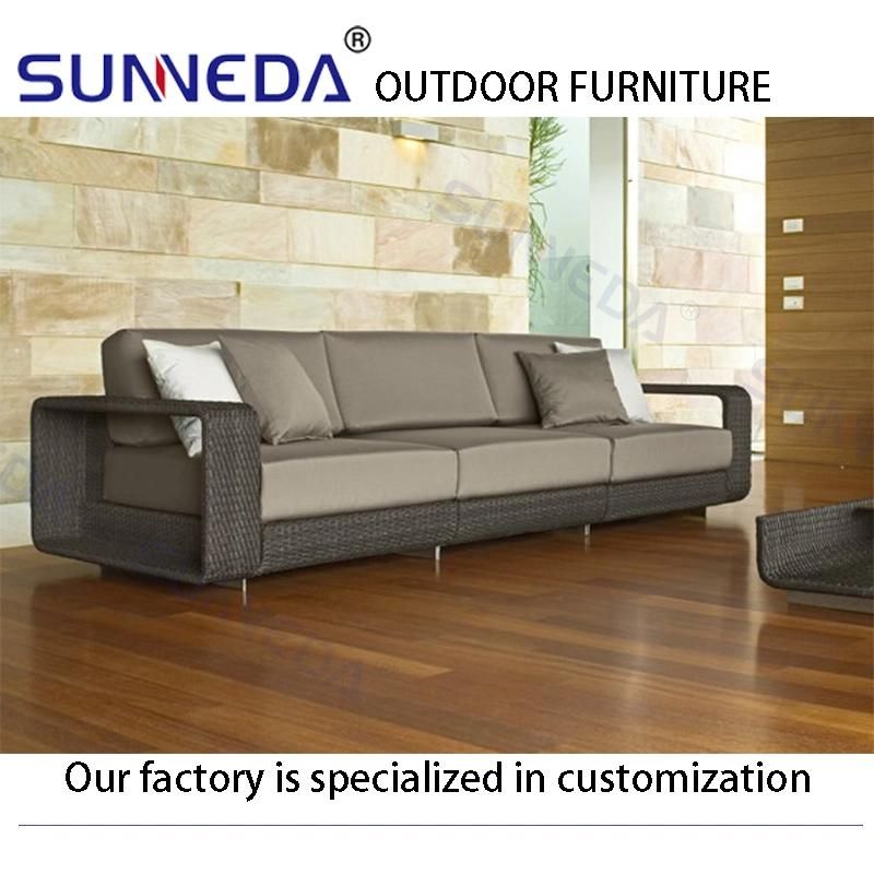 Outdoor Garden Full Aluminum Frame Rattan Wicker Table and Chair Sofa Combination