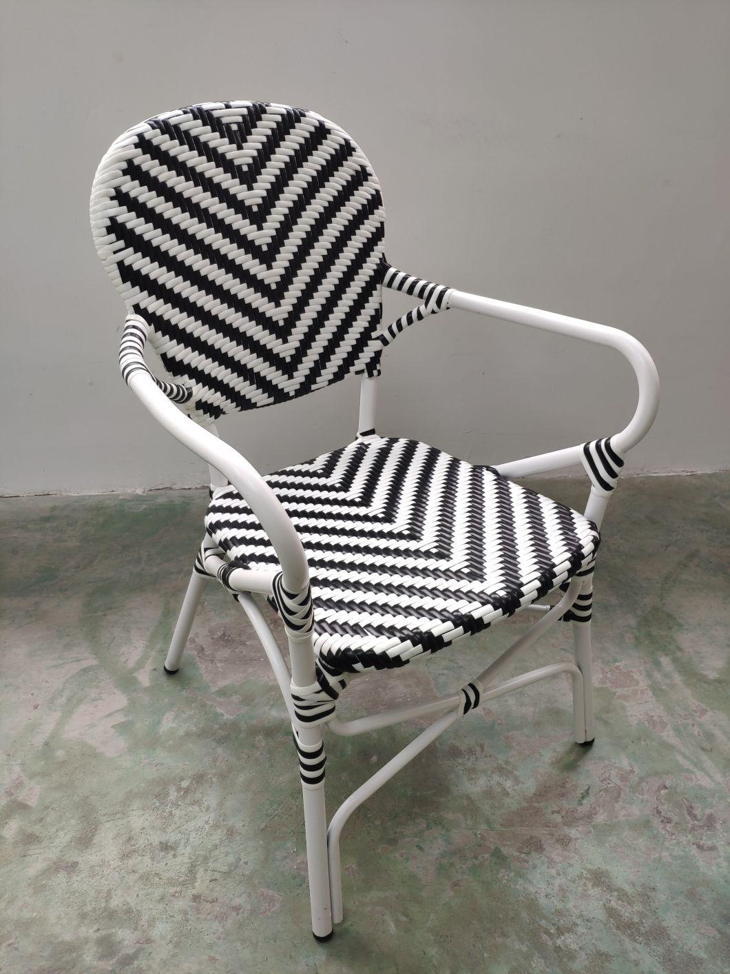 Modern Fashion Bistro Restaurant Flat Rattan Outdoor Furniture French Rattan Chair