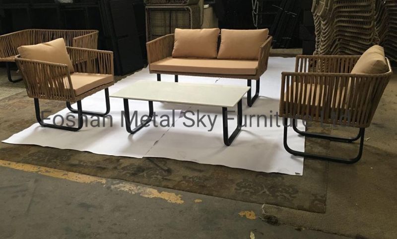 Outdoor Aluminum Garden Hotel Villa Patio Combination Rope Rattan Sofa