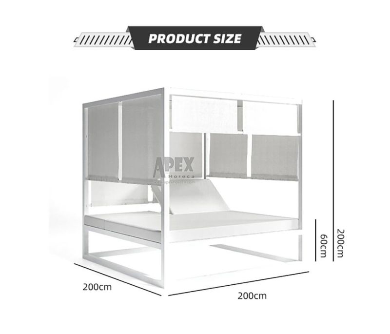 Outdoor Furniture UV Resistant Aluminum Daybed Wholesale with Canopy