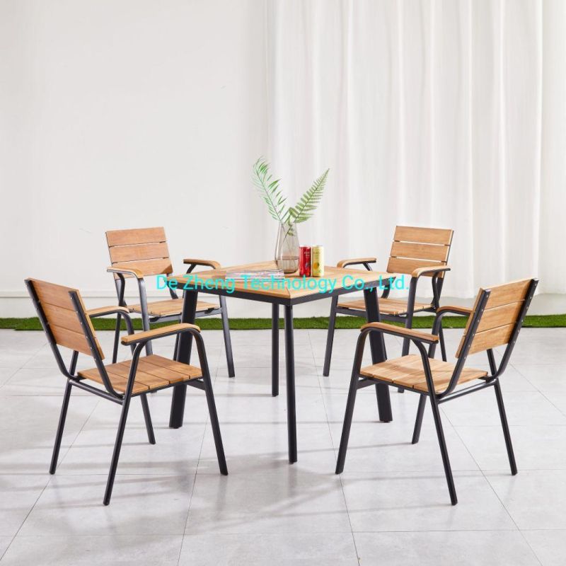 Garden Polywood Dining Table Garden Table New Fashion New Design Stackable Cafe French Bistro Table Set