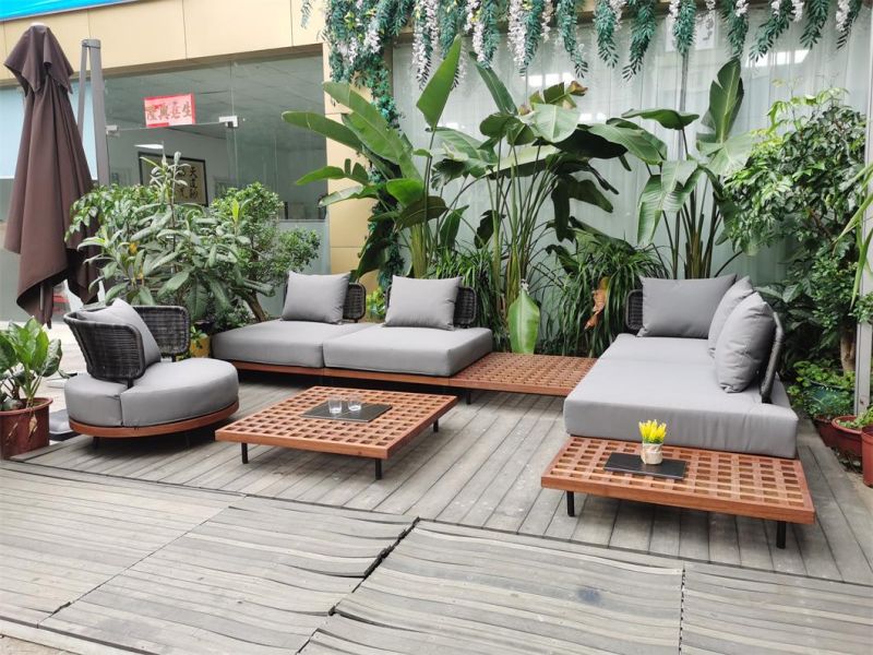 Modern Style Garden Outdoor Patio Outdoor Wooden Furniture Sofa Set