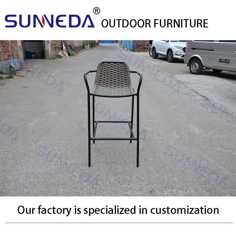 Outdoor Hotel Morden Furniture Rattan Woven Leisure Bar Chair Table and Table