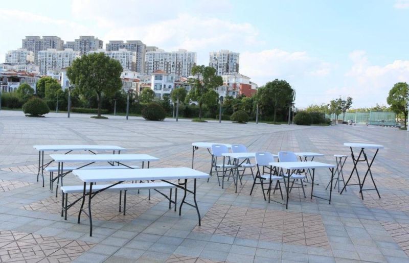 4FT Folding in Half Table in Adjustable and Storage Foldable Catering Table