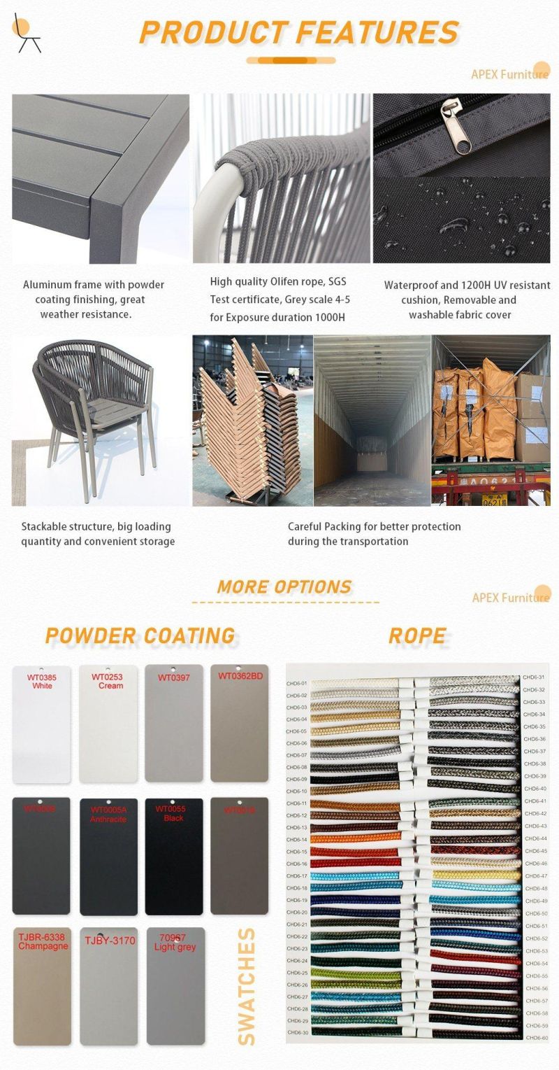 Outdoor Stainless Steel Chair Textilene Chair Restaurant Outdoor Furniture