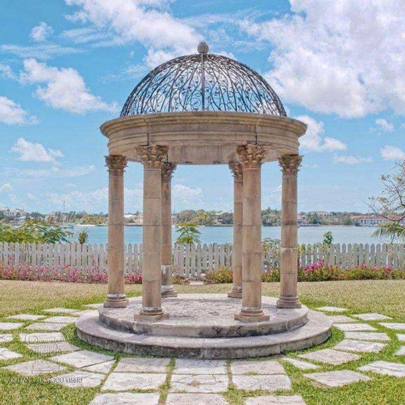 Stone Marble Garden Pavilion for Antique Outdoor