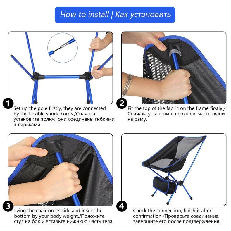 Jetshark Travel Ultralight Superhard High Load Outdoor Folding Chair