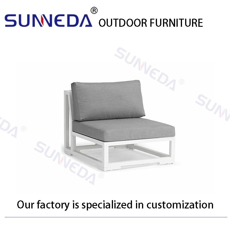 Powder Coating Foam Teak Wood Glass Garden Sofa with Table Furniture