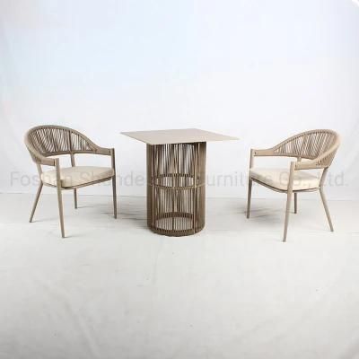 Outdoor Rattan / Wicker / Rope Cafe Table and Chair Set