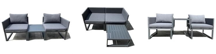 Cheap Powder Coated Aluminium Alloy Balcony 2+1 Leisure Sofa Set Sectional Patio Sofa