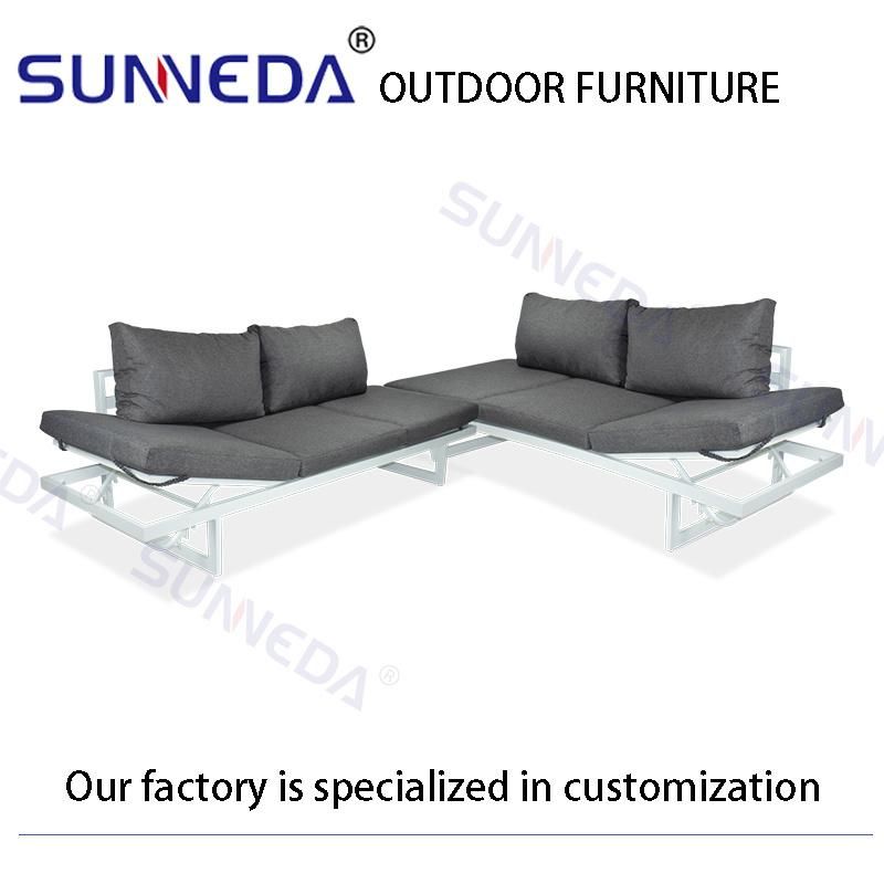 Adjustable Lift Changing Sun Lounge Aluminum Metal Furniture