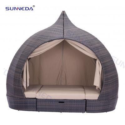 Modern Leisure Outdoor Garden Rattan Patio Aluminum Frame Furniture Daybed