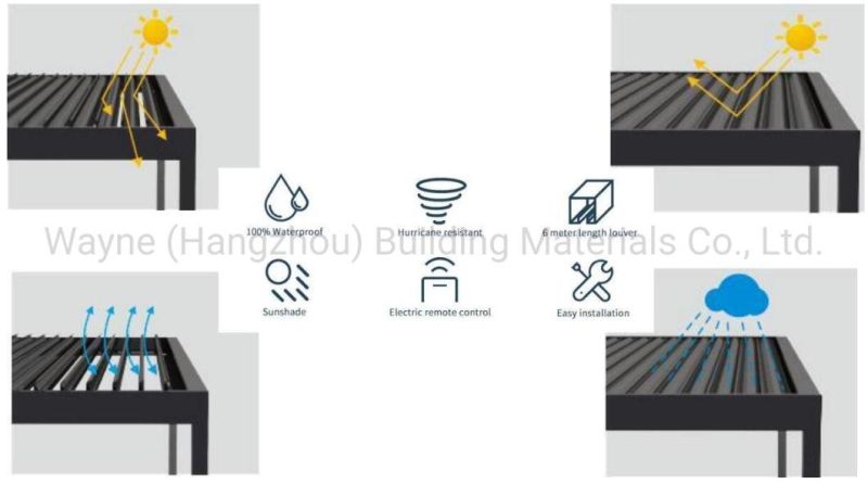 Outdoor Comforable Garden Waterproof Pergola Aluminum Pergola