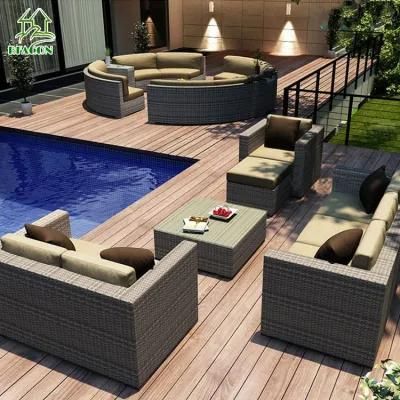 Patio Furniture Sets 6 Pieces Outdoor Sectional Rattan Sofa All-Weather Weaving Wicker Patio Sofa Set