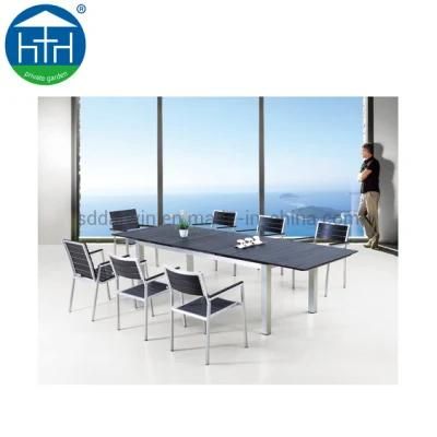 Patio Brush Aluminum Polywood Table and Chair Outdoor Furniture Garden Set
