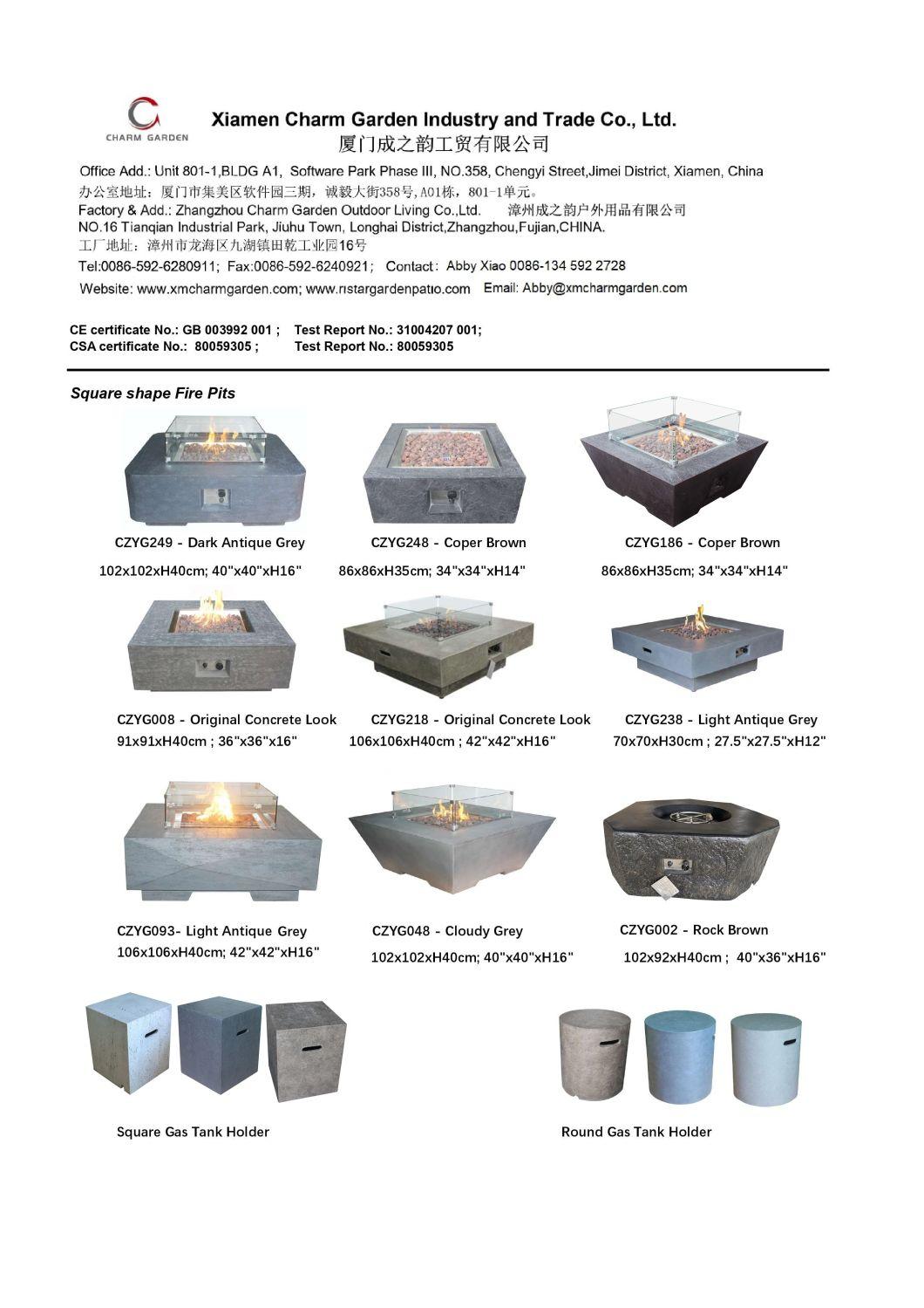 Charm Garden Outdoor Furniture Fire Pit Gas Cylinder Cover Side Table and Stool