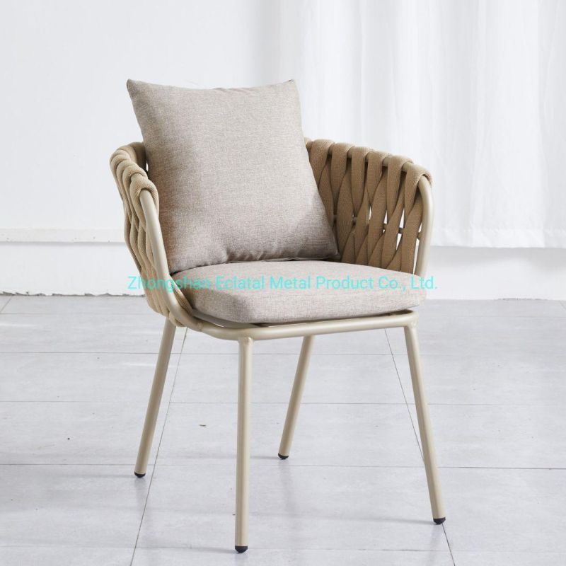 Chinese Manufacturer Garden Rope Dining Chair Restaurant Metal Chair and Table All Day Bistro Terrace Outdoor Furniture