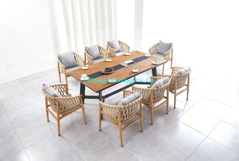 Commercial Furniture Square Wooden Aluminum Table Restaurant Dining Table Furniture
