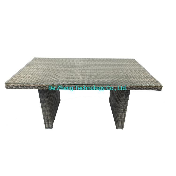Classic Family Grathering PE Rattan Garden Comfortable Garden Aluminum Frame Functional Dining Furniture