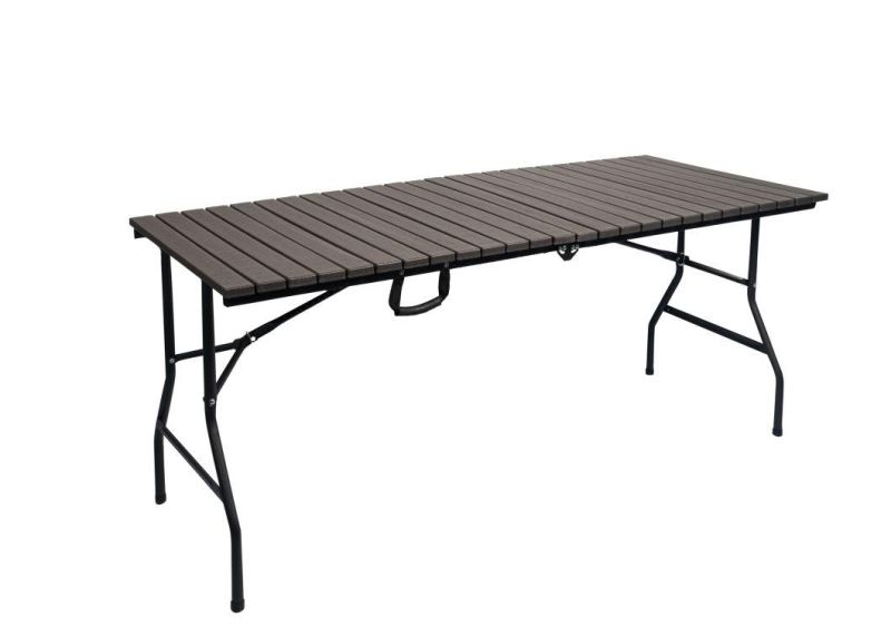 Outdoor Wooden Grey Plastic Table/PE Small Strip Connecting Table/Wood Style Rectangle Table
