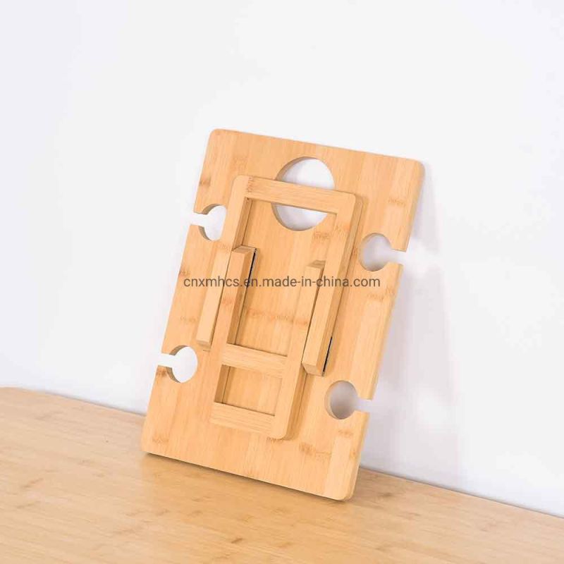 Portable Picnic Table for Outdoors Bamboo Wooden Folding Table Small Table with Bottle Opener Tray Table Wine Glass Holder