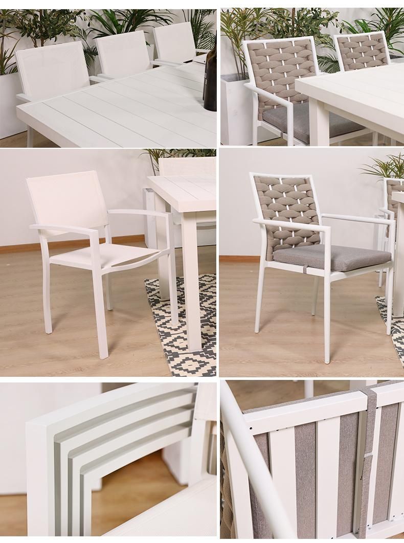 Courtyard Dining Set Outdoor Furniture Hotel Extensible Patio Garden Dining Table and Chair Furniture