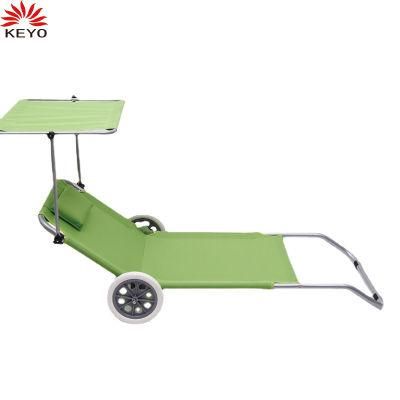 Outdoor Folding Lounge Chair with Sun Shade