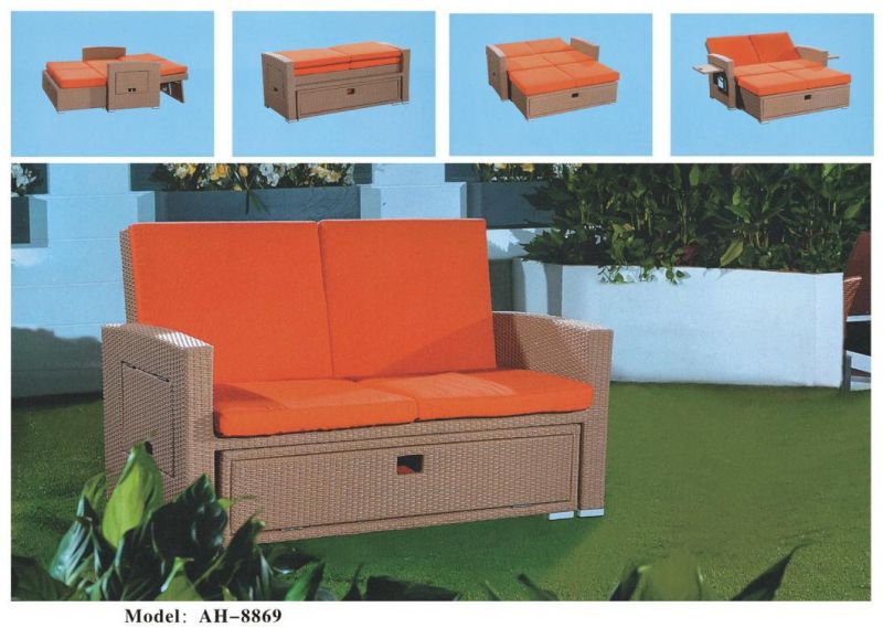 Patio Outdoor Furniture Sets, Wicker Garden Brown Sofa and Chairs for Sale 4 Pieces Rattan Set for Garden