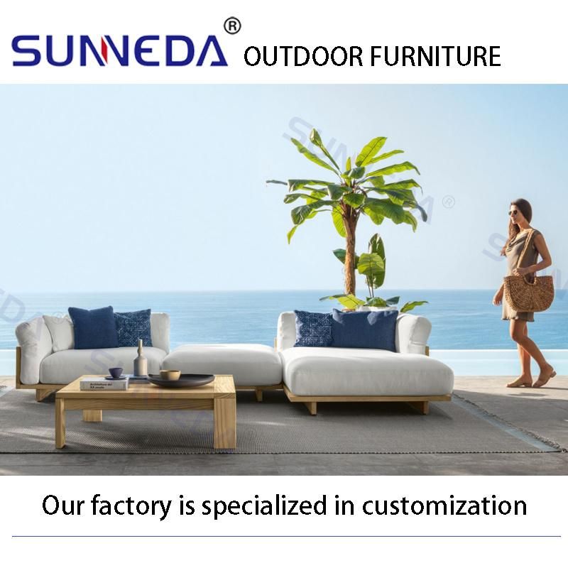 Villa Outdoor Patio Courtyard Elegant Aluminum Frame Sofa with Cushion
