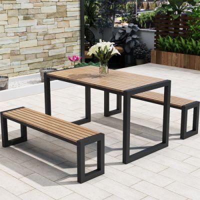 Outdoor Garden Picnic Aluminum Frame Post and Rail Table