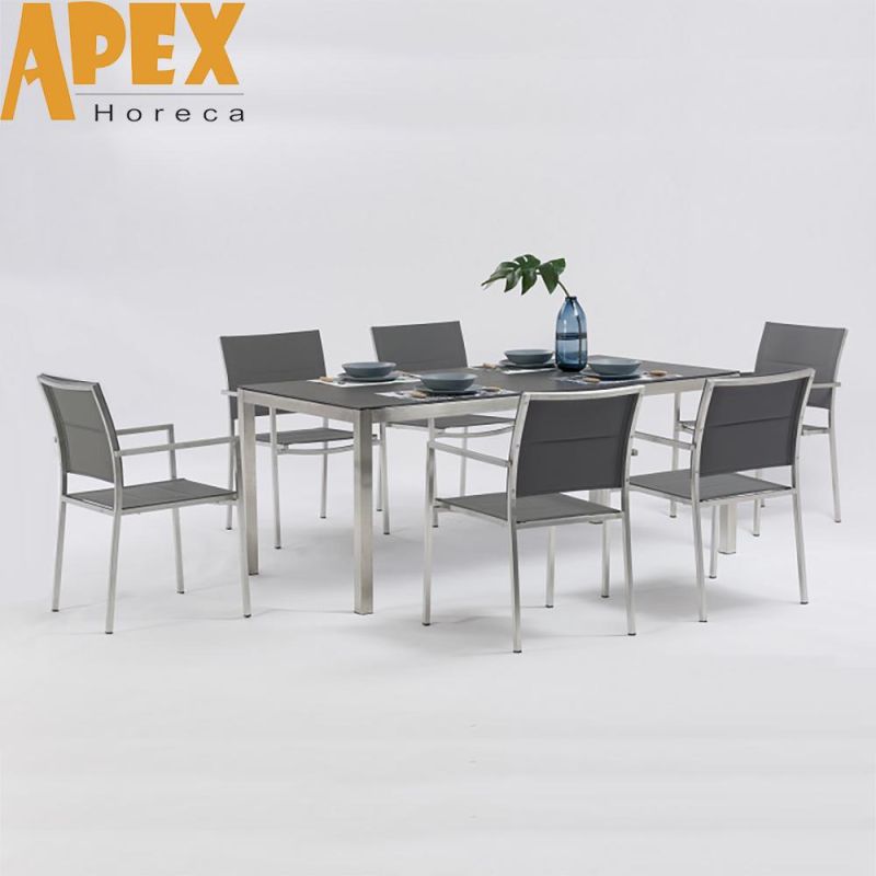 Factory Wholesale Modern Rooftop Balcony Furniture Set Aluminum Dining Chair