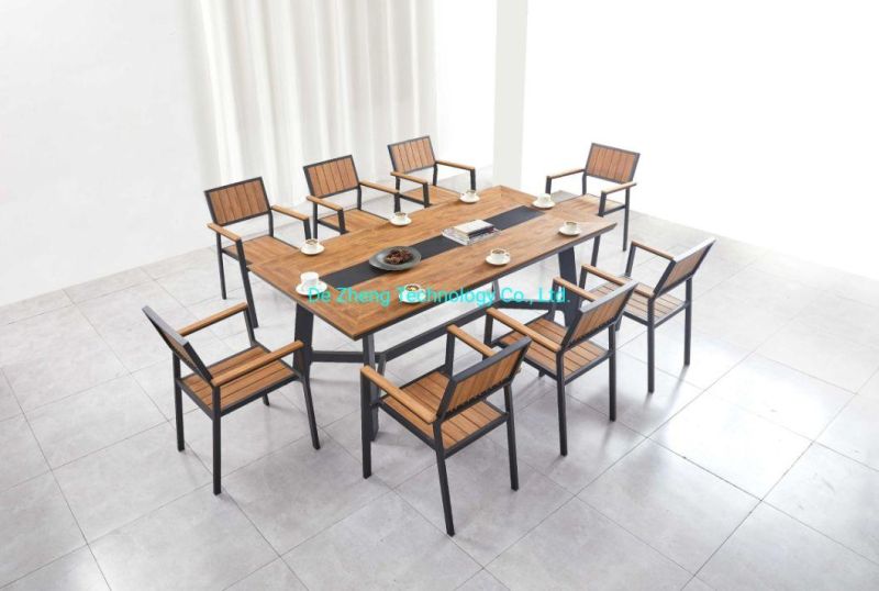 Commercial Furniture Square Wooden Aluminum Table Restaurant Dining Table Furniture