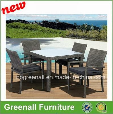 4 Persons Restaurant Outdoor Garden Patio Rattan Dining Tables and Chairs Sets