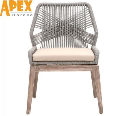 Factory Supply Modern Garden Hotel Furniture Aluminum Rope Dining Chair