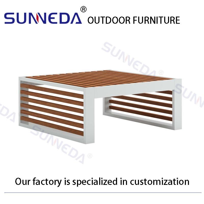 Eco-Friendly Outdoor Furniture Yard Furniture Exterior Sofa with Square Teak