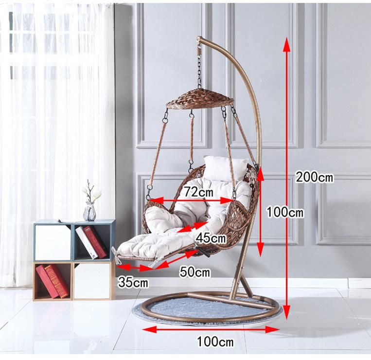 Wholesale Modern Handmade Outdoor Garden Rattan Padded Cushion Swing Chair