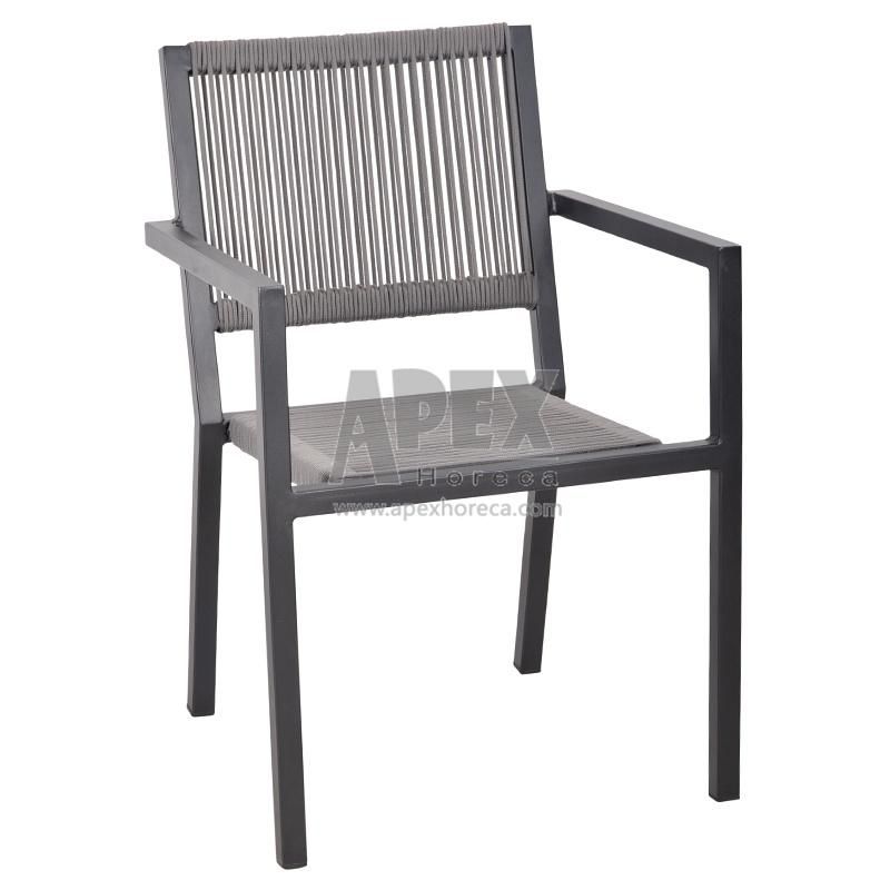 Outdoor Patio Rope Weaving Chair Garden Aluminum Dining Chair