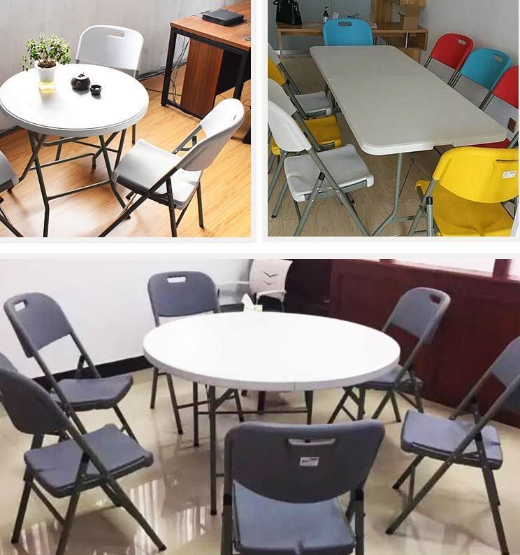 China Wholesale Wedding Party Event Plastic Folding with Metal Chair