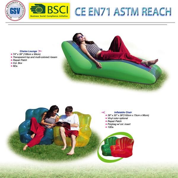 Lounge Outdoor Inflatable Sofa with Footrest Inflatable Chair Inflatable Sofa