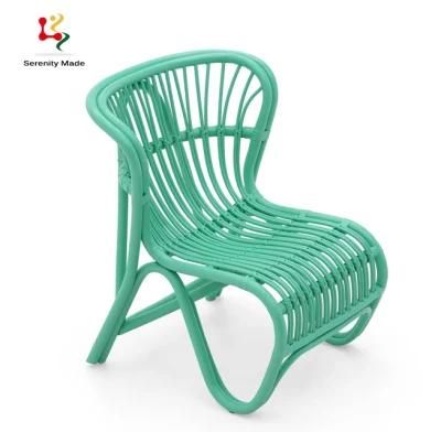 Unique Style Green Color Popular Hand Made Natural Rattan Adult Leisure Chair