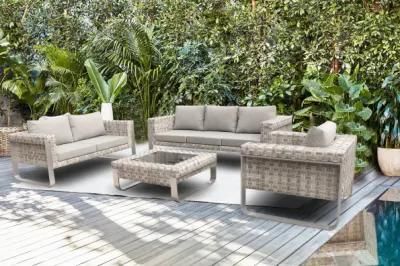 Top Selling Patio Furniture for Elegant PE Wide Wicker Sofa Lounge Set