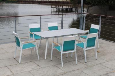 Metal Room OEM Rectangular Dining Table Counter Height Patio Set