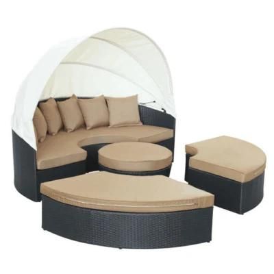 Round Daybed Day Bed Rattan Outdoor Sunbed Furniture Sofa Bed