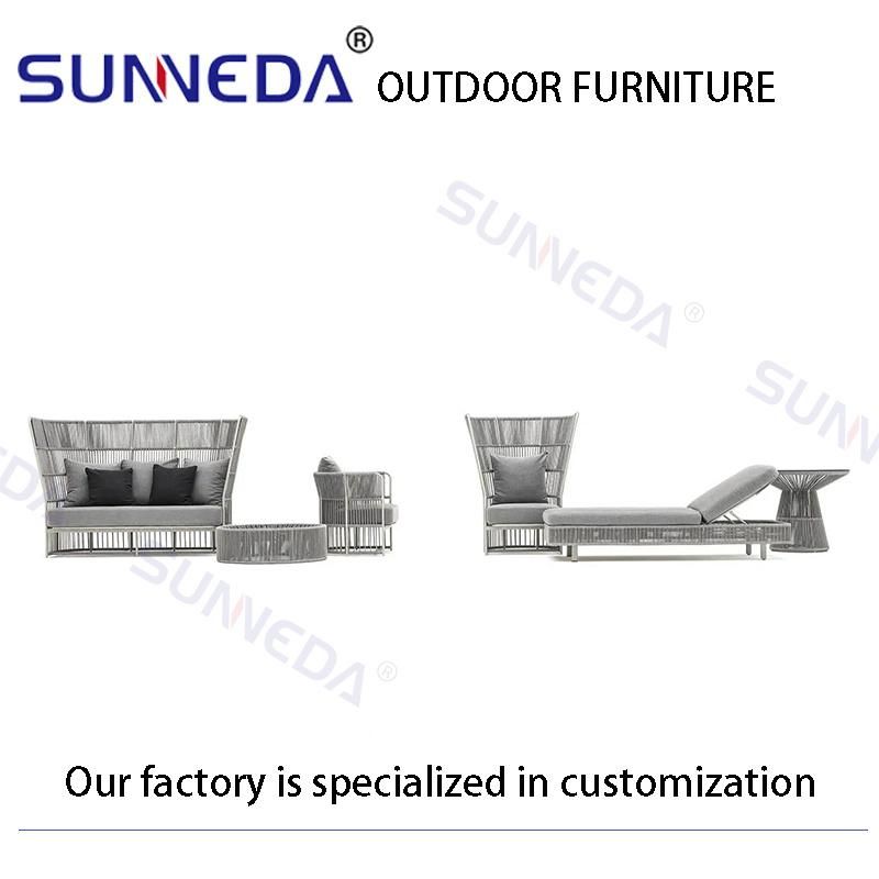 Hotsale Durable Aluminium Metal Wicker Rattan Crafted Furniture Set
